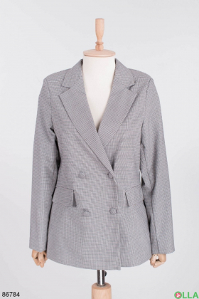 Women's gray button-down jacket