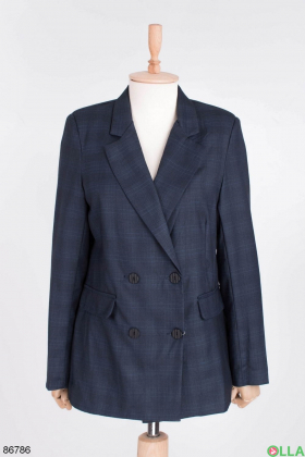 Women's navy blue button-down jacket