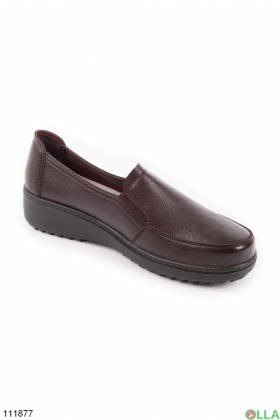 Women's burgundy shoes made of eco-leather