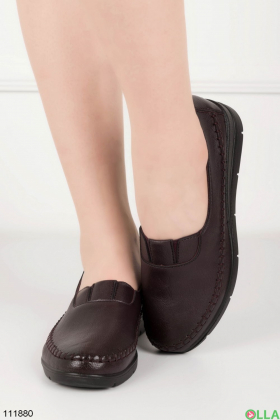 Женские бордовые туфли из эко-кожи