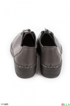 Women's dark gray shoes made of eco-leather