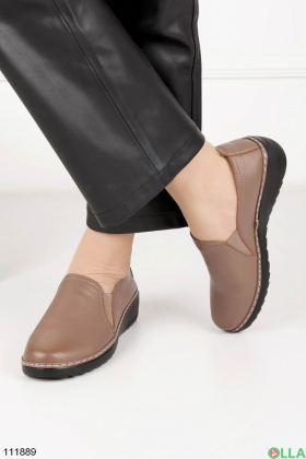 Женские бежевые туфли из эко-кожи
