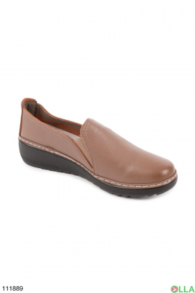 Women's beige eco-leather shoes