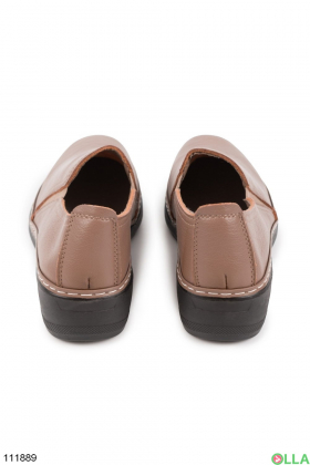 Women's beige eco-leather shoes