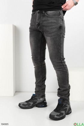 Men's gray fleece jeans