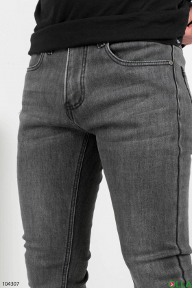 Чоловічі сірі джинси на флісі