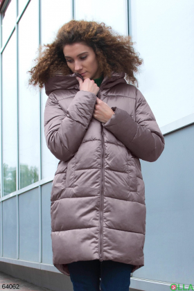 Женская зимняя куртка бронзового цвета
