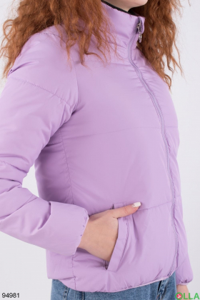 Женская лиловая куртка без капюшона