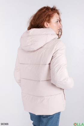 Жіноча світло-бежева зимова куртка