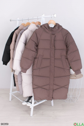 Женская коричневая зимняя куртка