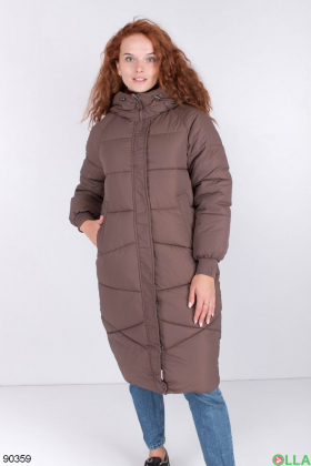 Женская коричневая зимняя куртка