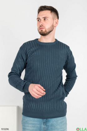 Men's blue ribbed sweater