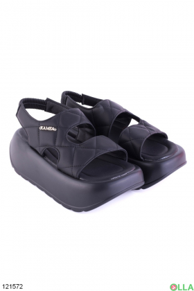 Women's black platform sandals