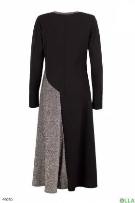 Женское черно-серебристое платье