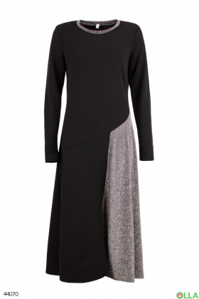 Женское черно-серебристое платье