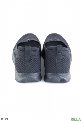 Мужские темно-серые кроссовки без шнуровки