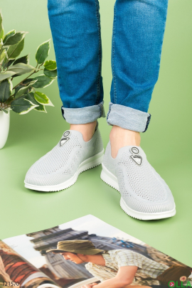 Men's gray slip-on sneakers