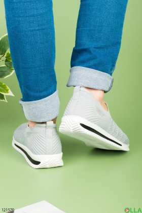 Men's gray slip-on sneakers