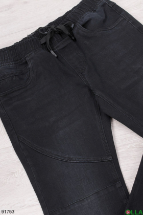 Мужские черные джинсы-джоггеры