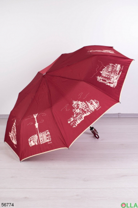 Жіноча бордова парасолька