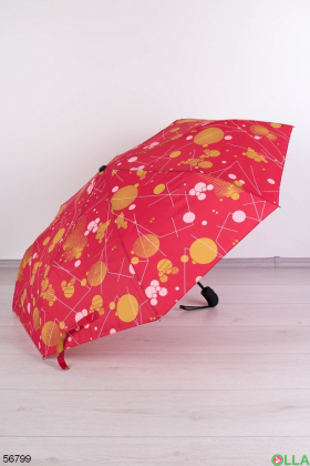 Жіноча червона парасолька в принт