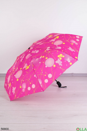 Жіноча рожева парасолька в принт