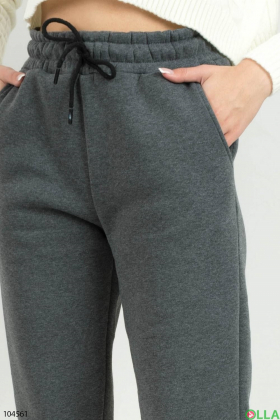 Women's dark gray sweatpants with fleece