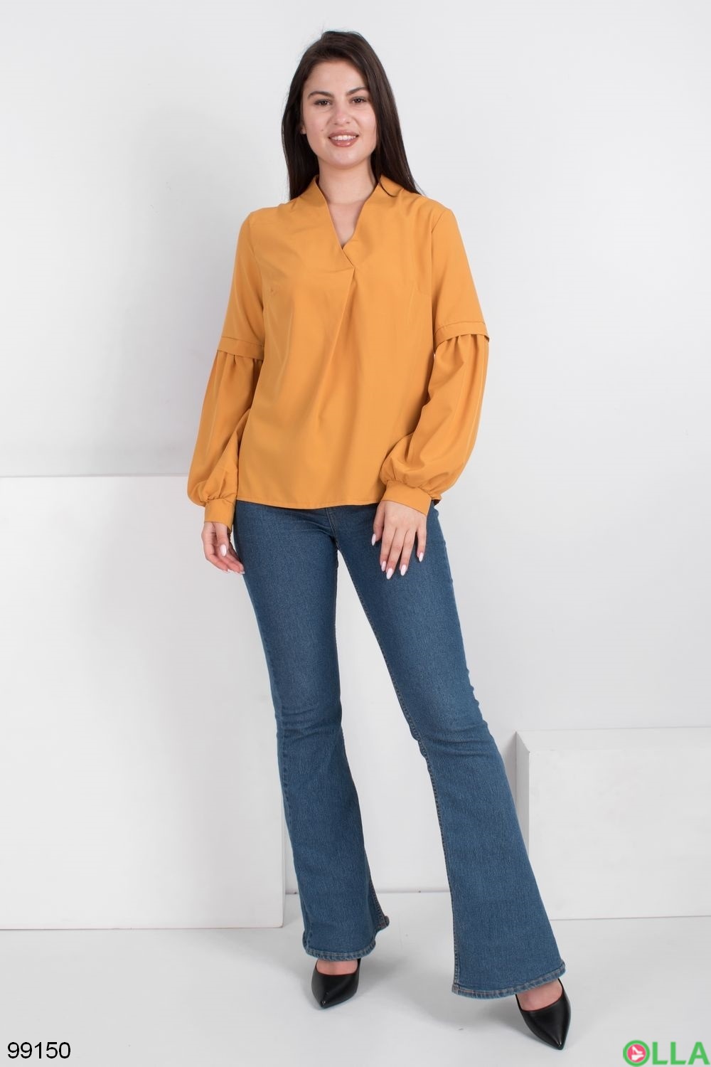 Женская оранжевая- блузка
