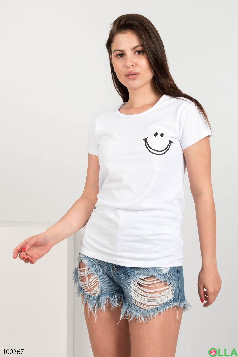 Жіноча біла футболка з малюнком