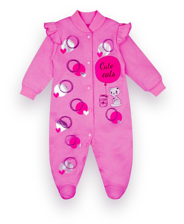 Комбинезон детский демисезонный хлопковый для девочки КВ-21-31-1 на рост (12925) Розовый