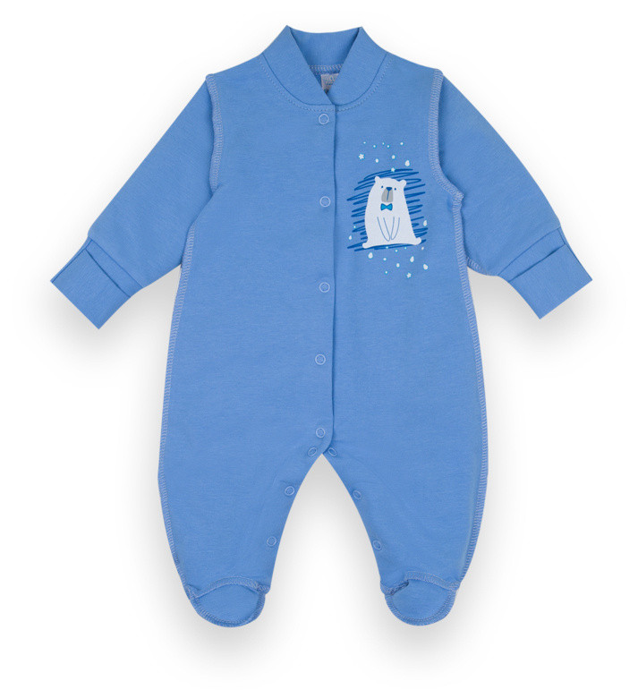 Комбинезон детский хлопковый для мальчика на кнопках KB-21-22-2 Топ-топ на рост (12975) Синий