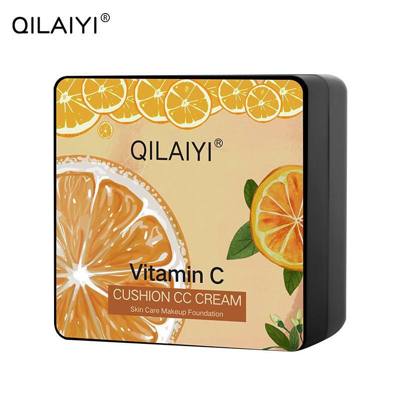Кушон для обличчя з апельсином Qilaiyi Vitamin C Cushion CC Cream (Бежевий натуральний) Тон 2 